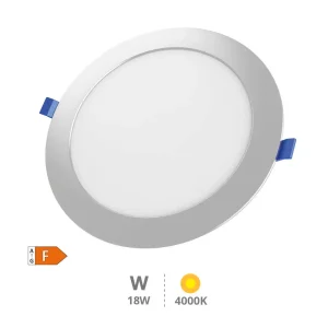 Downlight encastrável LED redonda Belur 18 W 4000 K Cinzento