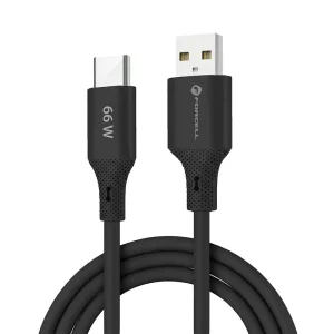 CABO FORCELL C342  USB A / USB C  QC4.0 3A 66W SILICONE  PRETO