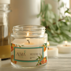 Vela aromática – Mexerica – Natural, perfumada e cítrico