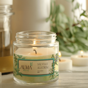 Vela Aromática – Sálvia e Alecrim – Natural, perfumada e refrescante