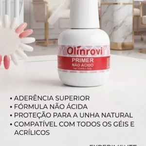 Primer Não Ácido Olinrovi 15ml Profissional – Adesão Superior para Alongamento de Gel e Acrílico Orjy-12